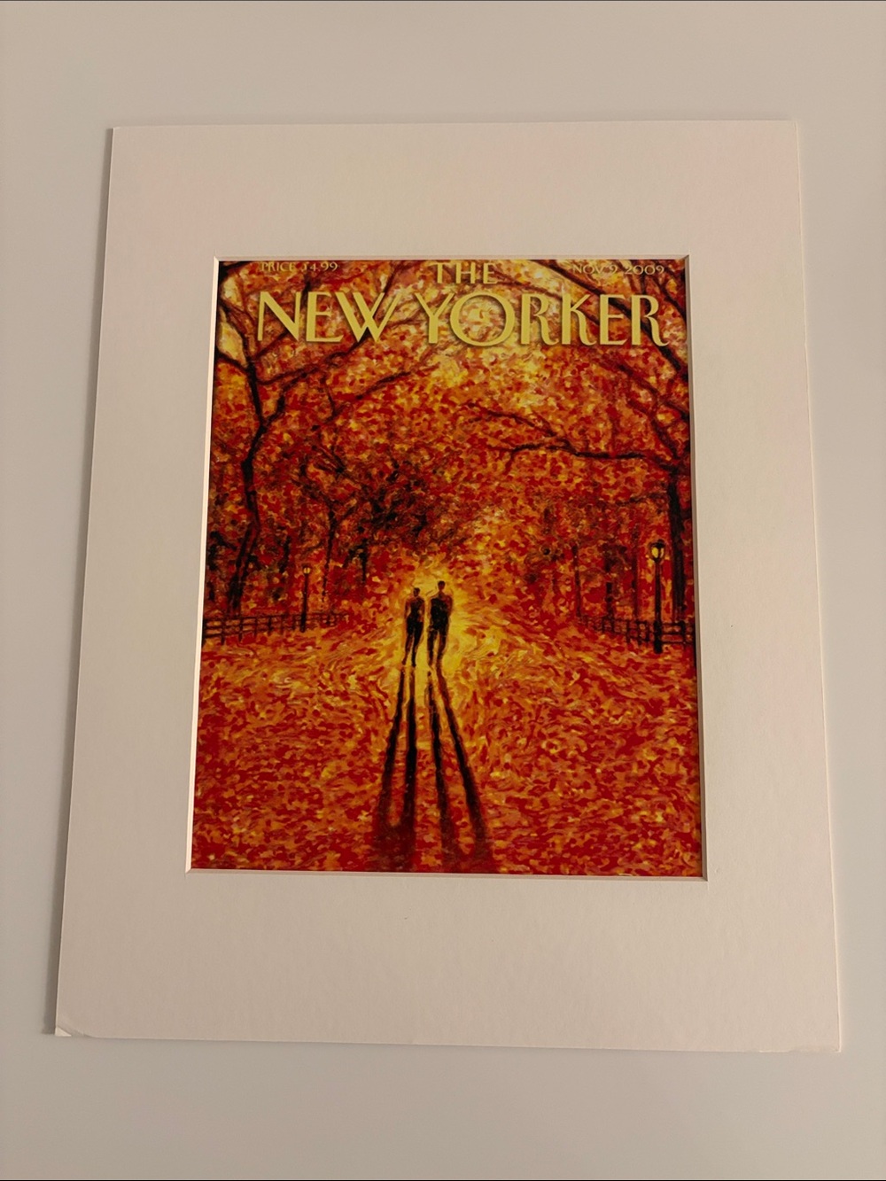 11x14 Matted Reprint New Yorker Cover Autumn in Central Park